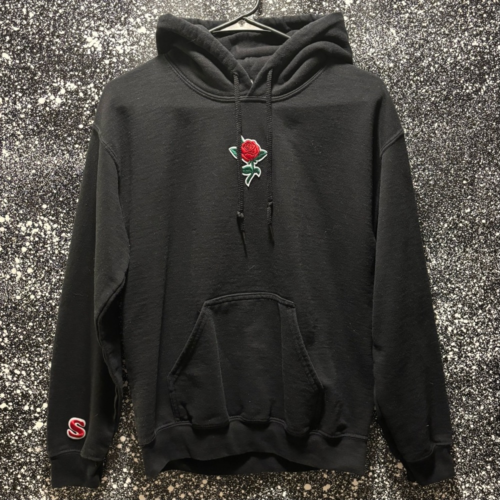 Black Hoodie w/ Rose Logo